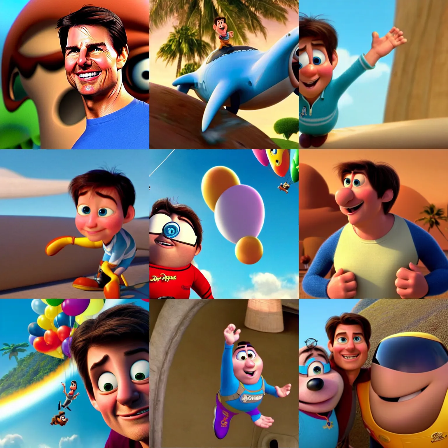 Image similar to Tom Cruise as seen in Disney Pixar's Up (2009) 👀