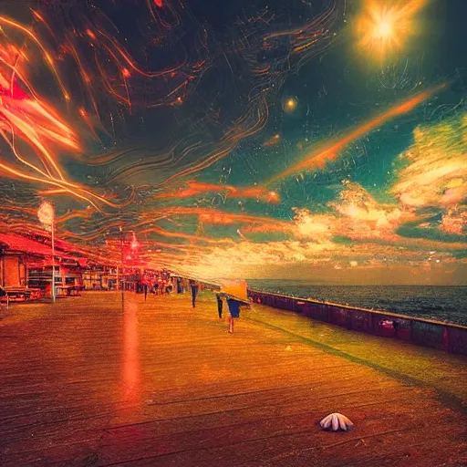 Prompt: idyllic vision of the seaside with seashells by Brandon Woelfel and liam wong, hdr,