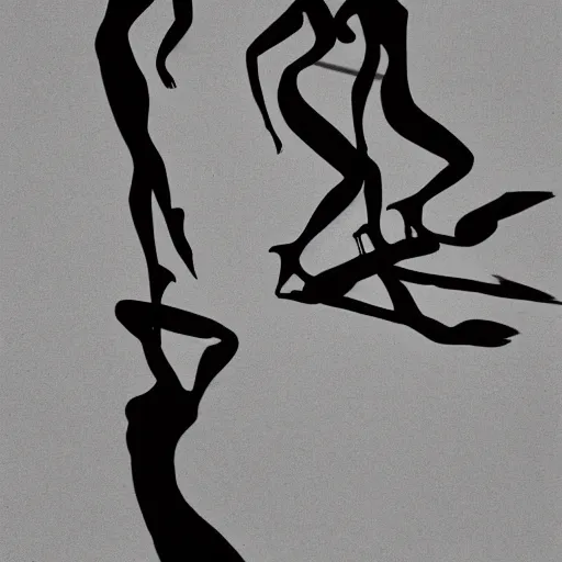 Prompt: the three graces dancing with their shadows, sketch, minimalism, black and white, intricate, cinematic
