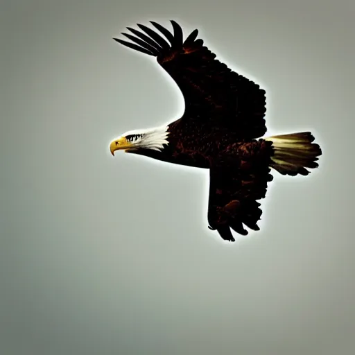 Image similar to “eagle flying over Normandy American Cemetery and Memorial, cinematic, 4k, digital art, award winning”