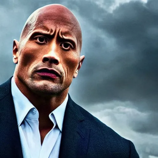 Image similar to Dwayne Johnson, intense stare, sharp, highly detailed, Hollywood movie still