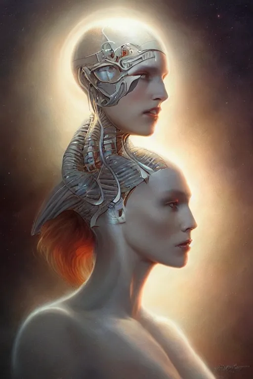 Image similar to a subtle lighting photo of an elegant beautiful alien queen, light colors, bright, sunbeams, eloquent, fancy, lovely, beautiful lighting, artgerm, tom bagshaw, gerald brom,