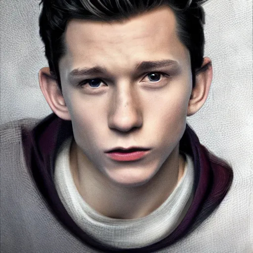 Prompt: tom holland close up face, photorealistic, studio