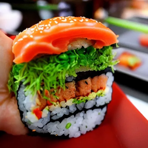 Image similar to sushi burger