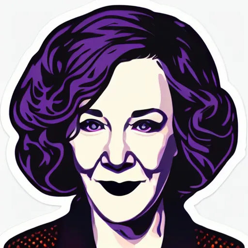 Image similar to schitts creek catherine o'hara as moira, sticker - art, svg vector, adobe - illustrator