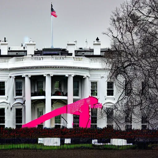 Prompt: graffiti on the white house, very large graffiti, photography nikon dslr 3 0 0 mm