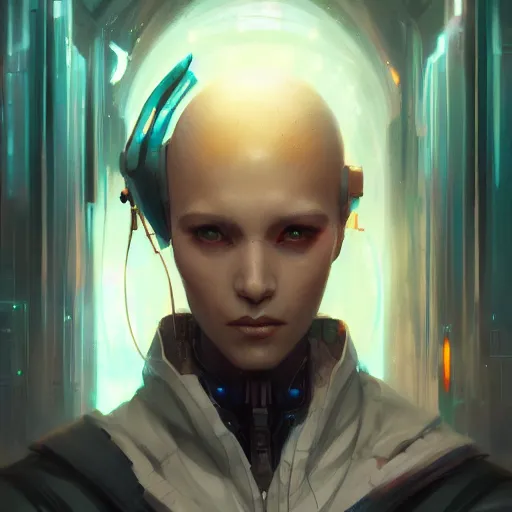 Image similar to portrait, cyberpunk concept art by pete mohrbacher and artgerm and wlop and greg rutkowski and deathburger, digital art, highly detailed, intricate, sci-fi, sharp focus, Trending on Artstation HQ, deviantart, unreal engine 5, 4K UHD image