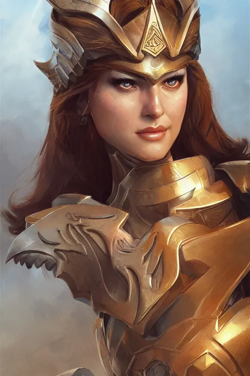 Image similar to amazon valkyrie athena, d & d, fantasy, portrait, highly detailed, headshot, digital painting, trending on artstation, concept art, sharp focus, illustration, art by artgerm and greg rutkowski and magali villeneuve