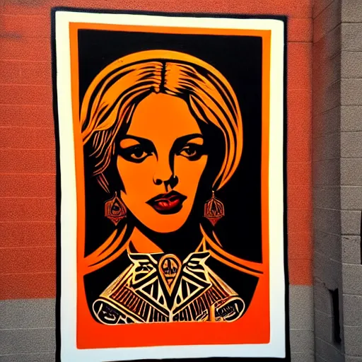 Prompt: graffiti by shepard fairey