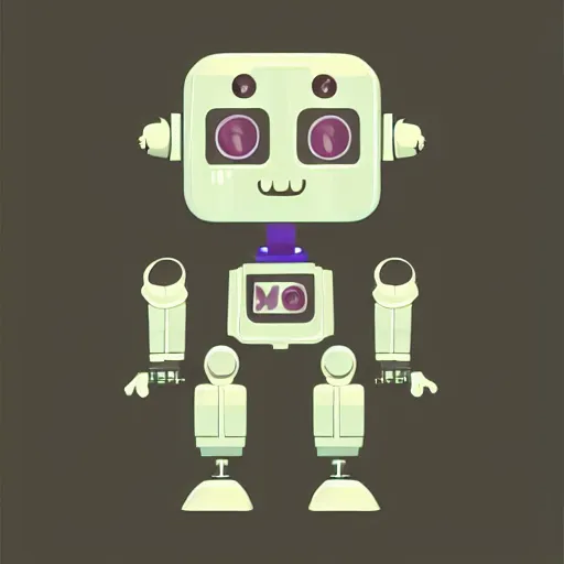 Prompt: cute!! robot centered minimal pastel concept art by artstation vector