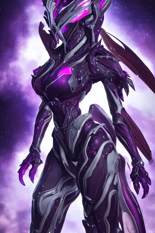 Prompt: galactic hyperdetailed elegant beautiful stunning giantess anthropomorphic sexy mecha saryn warframe female dragon goddess, sharp spines, sharp metal ears, smooth purple eyes, smooth fuschia skin, silver armor, bigger than galaxy, epic proportions, epic scale, epic size, warframe destiny fanart, furry, dragon art, goddess, giantess, octane render