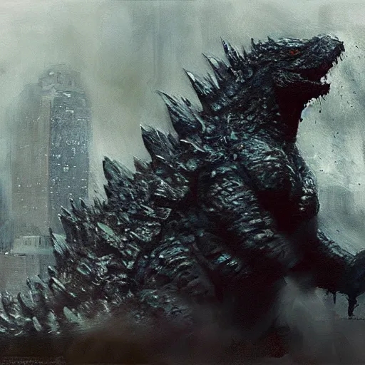 Image similar to godzilla by jeremy mann