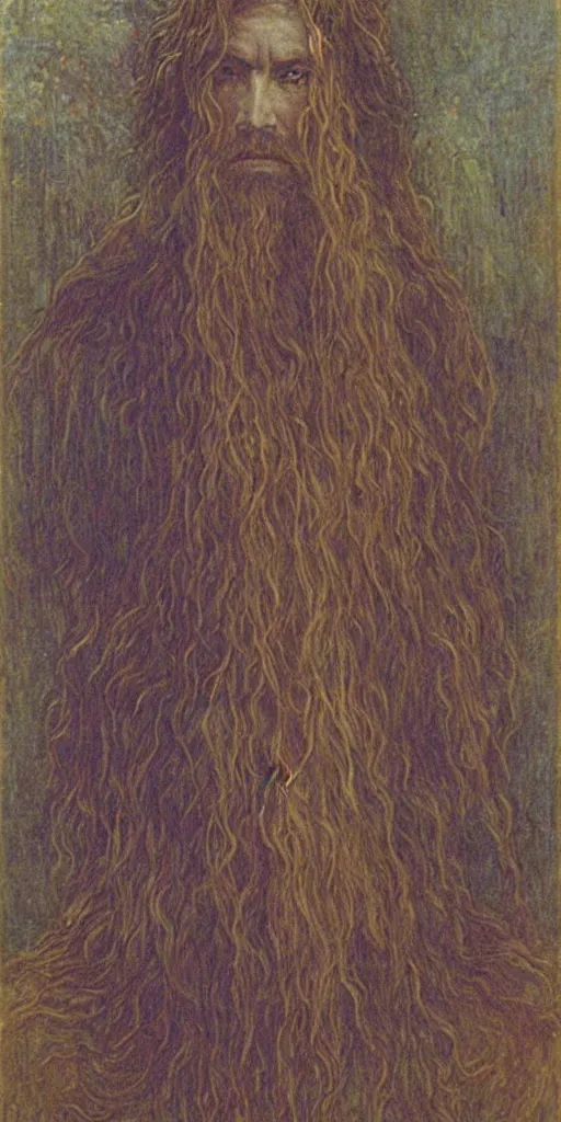 Image similar to Portrait of a druid, by Jean Delville