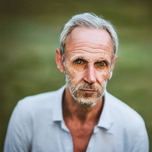 Prompt: portrait of a forty two year old british dead man with slim features feeling confidant f / 1. 4