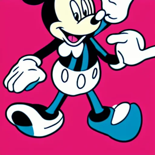 Image similar to mickey mouse drawn in the style of jojo's bizarre adventure