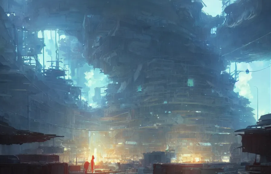 Image similar to makoto shinkai concept art of the junk dimension, key visual, ambient lighting, highly detailed, digital painting, artstation, concept art, sharp focus, by makoto shinkai and akihiko yoshida and hidari and wlop and greg rutkowski