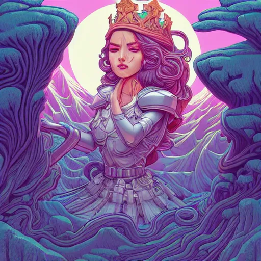 Image similar to ethereal cybernetic princess in the mountains, extremely detailed, sharp focus, wide view, full body shot, smooth, digital illustration, by lisa perrin!!!!, dan mumford, james jean, mcbess!!!!!!! by rossdraws, frank franzzeta, sakimichan