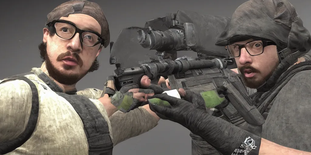 Image similar to sam hyde in cs : go, high detail, high quality, intricate detailing