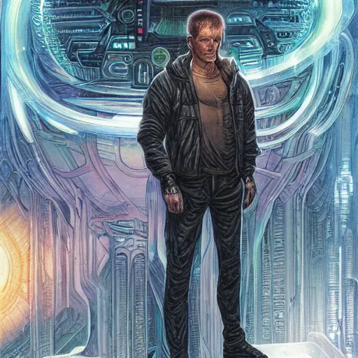 Image similar to neuromancer, painted by magali villeneuve