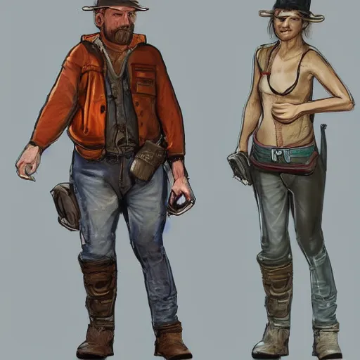 Image similar to full body concept art of a Scrap Homesteader trending on artstation deviantart Pinterest detailed High Resolution HD 8k