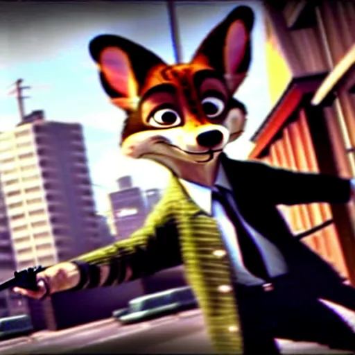 Image similar to max payne 4 set in zootopia