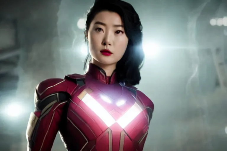 Image similar to live action film still of asami in the new marvel movie, cinematic lighting