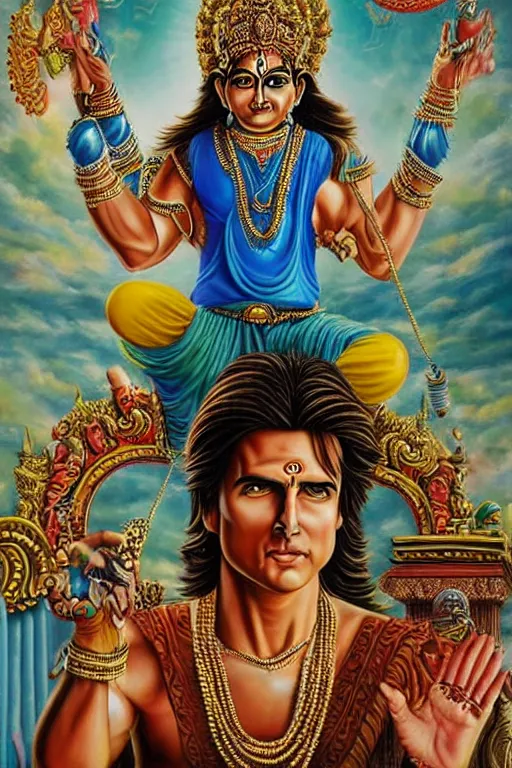 Prompt: hyperrealistic artwork depiction of the Hindu God Vishnu Tom Cruise