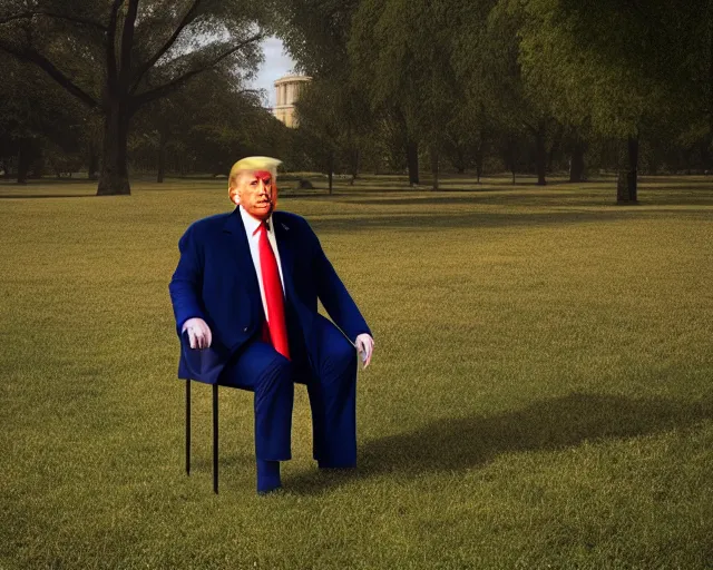 Image similar to award winning 5 5 mm portrait photo of trump as songok, in a park by stefan kostic.