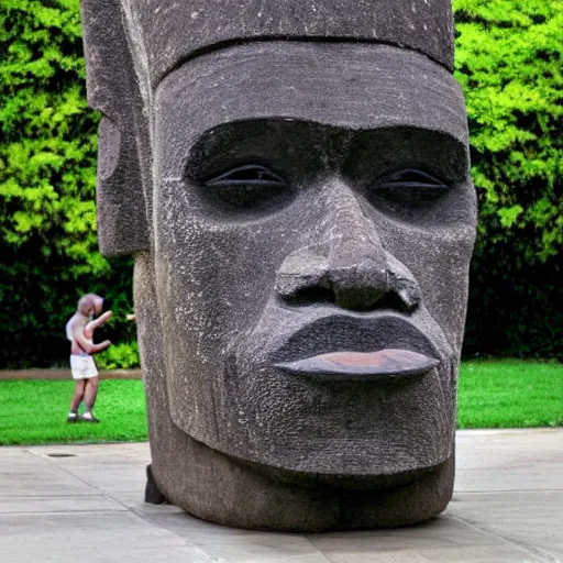 Image similar to Easter island head statue of Shaquille O'Neal