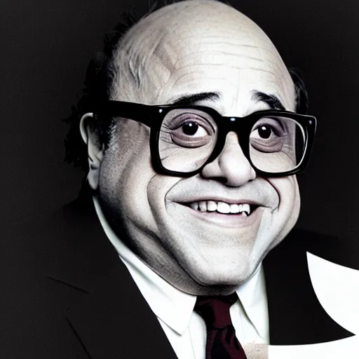 Image similar to danny devito with skin made out of a dorito