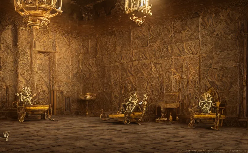 Prompt: frogs at a medieval throne room, highly detailed, extremely high quality, hd, 4 k, 8 k, professional photographer, 4 0 mp, lifelike, top - rated, award winning, cinematic, realistic, detailed lighting, detailed shadows, sharp, no blur, edited, corrected, trending