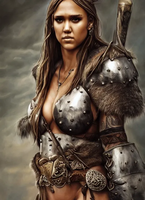 jessica alba as a barbarian warrior, legendary