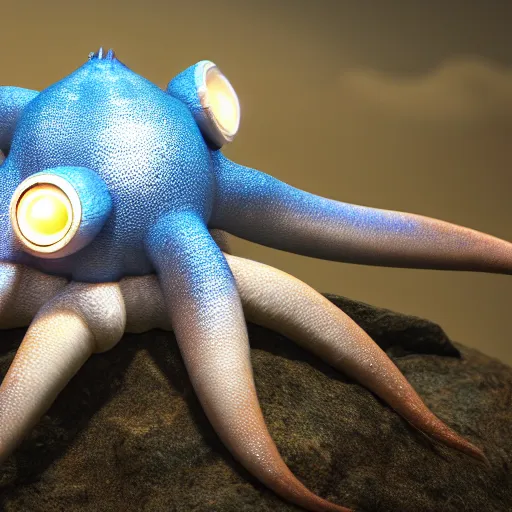 Prompt: photography of a realistic omastar animal, ultra detailed, 8 k, cinematic lighting, natural background, trending on artstation, pokemon