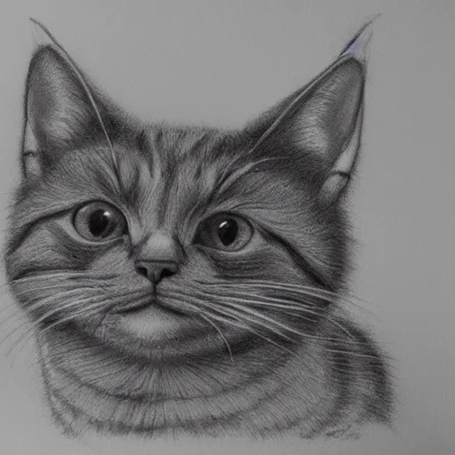 Prompt: drawing of a cute cat