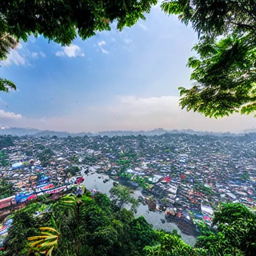 Image similar to guwahati city scenic view, wide angle photography, award winning national geography