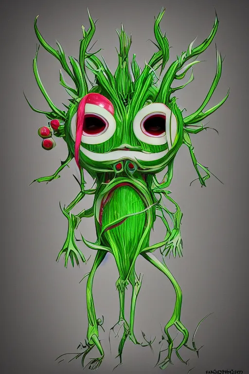 Image similar to radish humanoid, symmetrical, highly detailed, digital art, sharp focus, trending on art station, anime art style