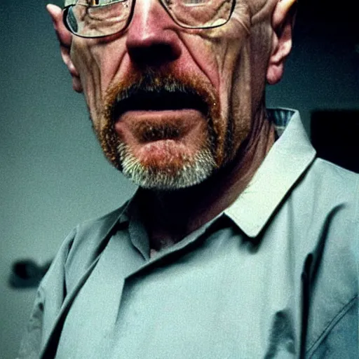 Image similar to mike ehrmantraut and walter white merged together like in a realistic and grotesque style like the shape shifting monster from john carpenter's the thing.