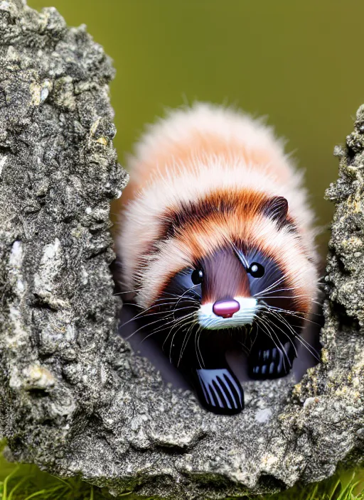 Image similar to 80mm resin detailed miniature of fluffy polecat, Product Introduction Photos, 4K, Full body, simple background