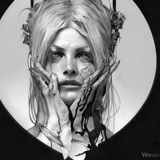 Image similar to amazing lifelike award winning pencil illustration of zombie vivienne westwood trending artgerm greg rutkowski alphonse mucha cinematic