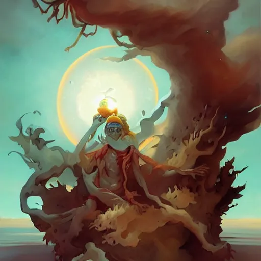 Prompt: The king of the sun by Peter Mohrbacher + Hayao Myazaki