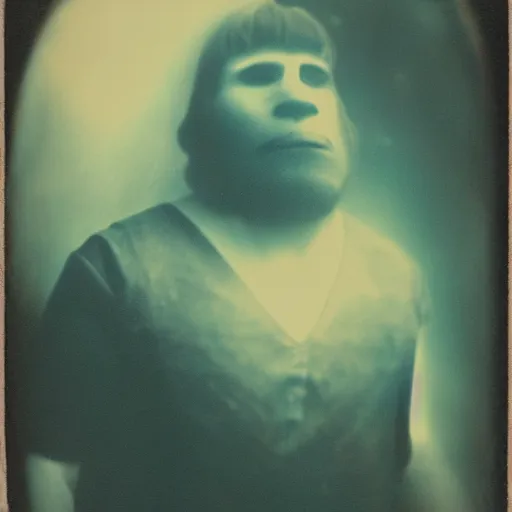 Image similar to tintype photo, volumetric light rays, underwater, Bigfoot swimming