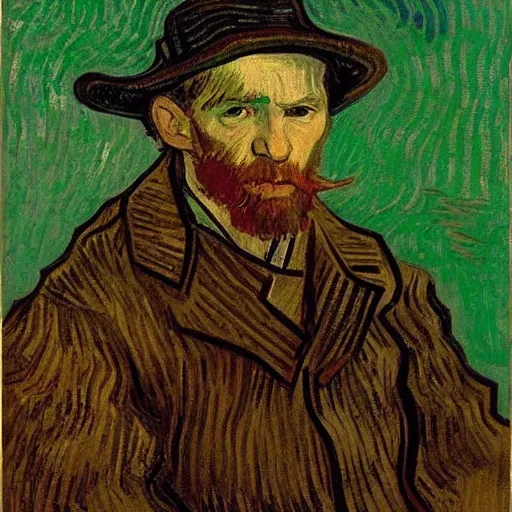 Image similar to portrait of Joaquín Sabina by van Gogh