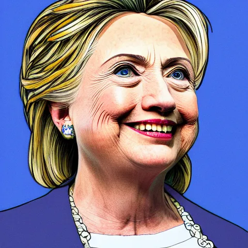 Image similar to detailed portrait of hillary clinton, over nine thousand hours in mspaint