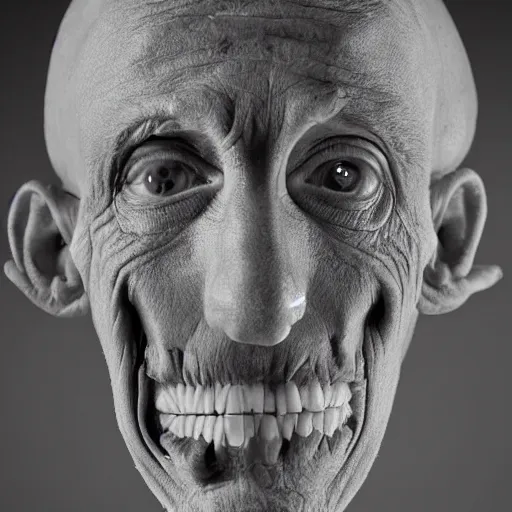 Image similar to a detailed male face by gunther von hagens