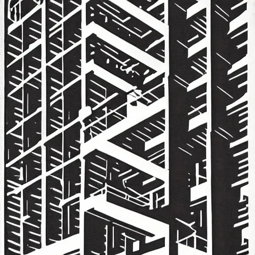 Prompt: lifts, by m. c. escher