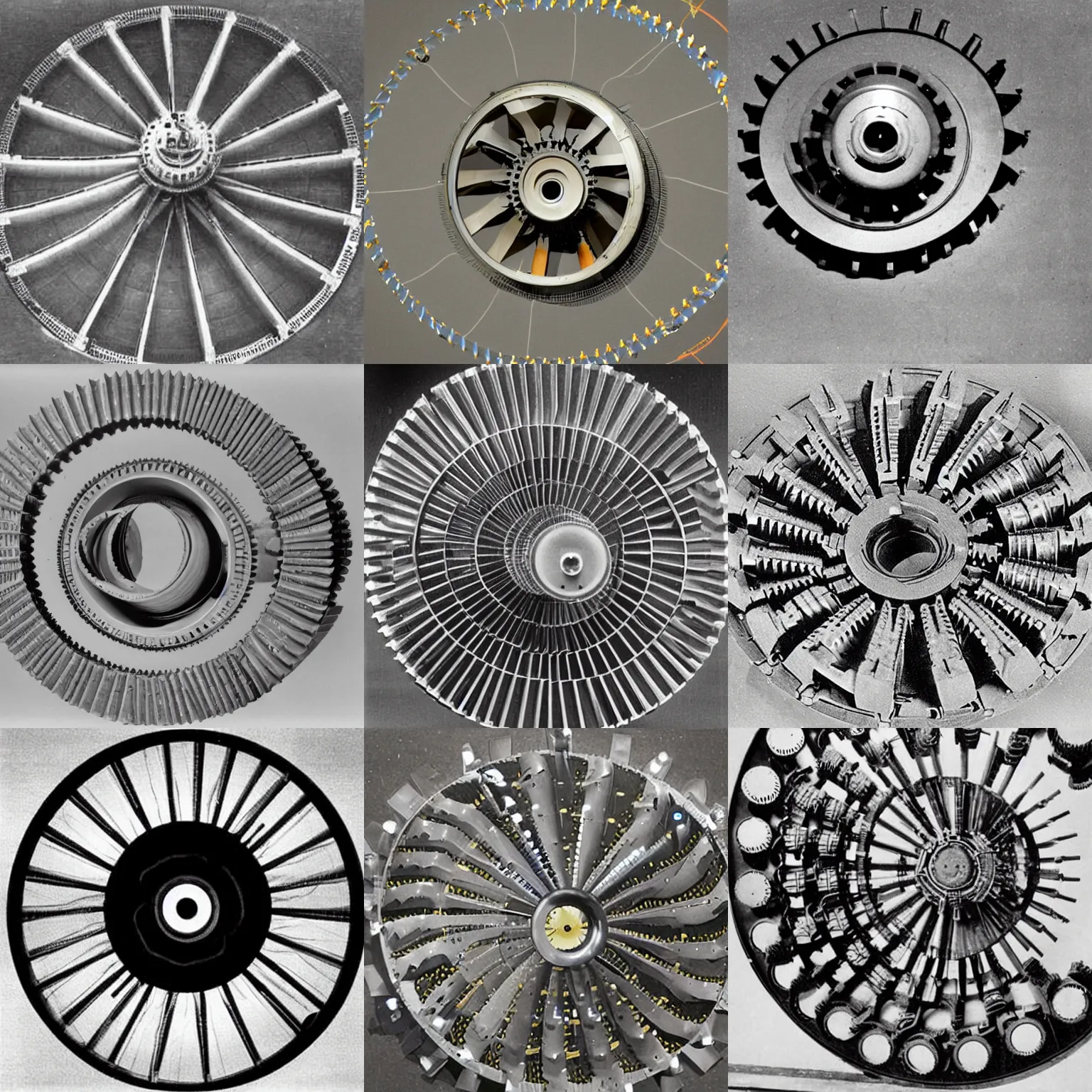 Prompt: This plane was filled with an infinite number of country-sized circular interlocking gears which were habitable on one or both sides. These great flat wheels were at least 1,000 miles in diameter and had teeth that meshed at right angles, all turning slowly in synchronicity. Each disk had its own gravity that operated in a sphere circumscribing it exactly and pulling normal to the top and bottom surfaces. The void between the gears was filled with air, allowing easy flight. Outside a gravity sphere, objects would feel only very weak attraction to nearby disks