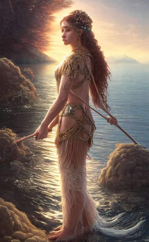 Image similar to the goddess of the lake, highly detailed, d & d, water everwhere fantasy, highly detailed, digital painting, trending on artstation, concept art, sharp focus, global illumination, ray tracing, illustration, art by artgerm and greg rutkowski and fuji choko and viktoria gavrilenko and hoang lap