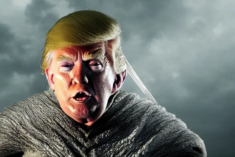 Image similar to photo of donald trump as a Dwarf in Lord of the Rings high detail photorealistic dramatic lighting 4K