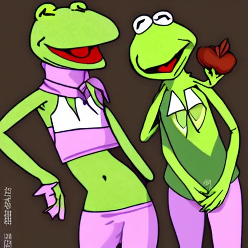 Image similar to kermit waifu