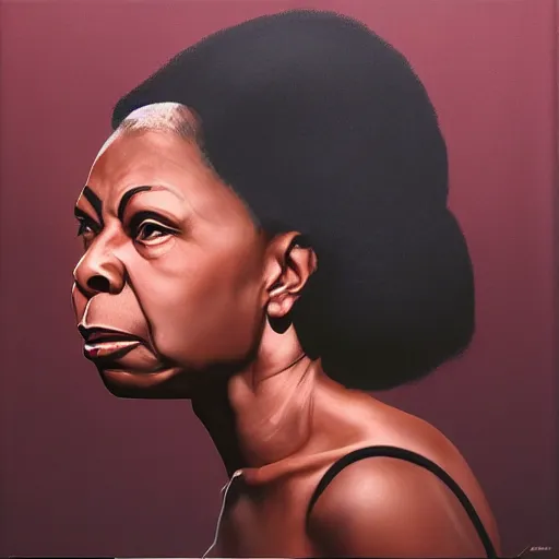 Image similar to portrait nina simone by leng jun, hyper real